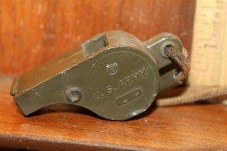 Vintage Us Army Plastic Whistle Olive Drab