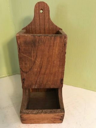 Vintage Handmade Primitive Wood 8 " X 3 " Wall Mount Or Counter Top Match Holder