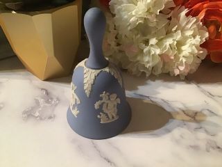 Vintage Wedgewood Blue Jasperware 4” Dinner Bell Made In England