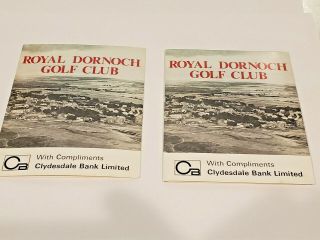 Vintage Royal Dornoch Golf Club Score Cards