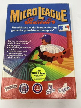 Micro League Baseball Apple Ii Game Disk & World Series Teams 1980 - 85 Vintage 80