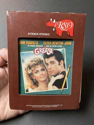 " Grease " Movie Soundtrack 8 Track Tape Vintage Collectible