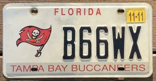 November 2011 Florida Usa Tampa Bay Buccaneers Graphic License Plate B66wx