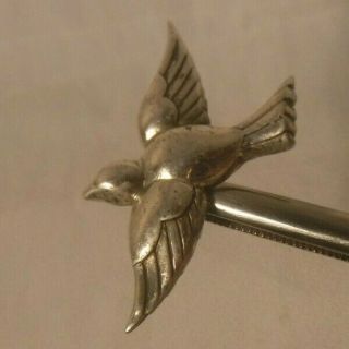 Estate Goldberg Kirschmann Gk Co.  Bird Pin Brooch Sterling Silver Vintage 3 - D