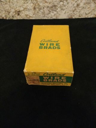 Vintage Case Wickwire Brothers Wire Brads.  Courtland Ny Made In Usa 15 Gauge