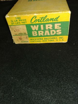 Vintage Case Wickwire Brothers Wire Brads.  Courtland NY Made in USA 15 Gauge 2