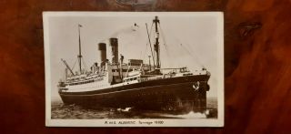 White Star Line Rms Albertic Bow View Postcard C1927 Sharp