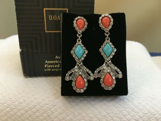 Vintage 1992 Avon American Spirit Pierced Earrings - Surgical Steel Posts