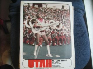 9/1/79 Utah Vs Long Beach State Football Rice Stadium Program Ex/mt