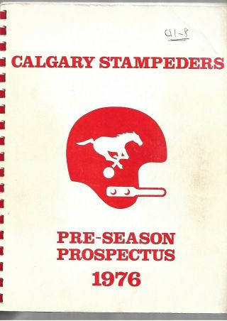1976 Calgary Stampeders Cfl Football Pre - Season Prospectous: Burden,  Forzani 