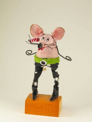 Primitive Grungy Folk Art Doll Mouse Vintage Rag Collectible Dolls Ooak Handmade