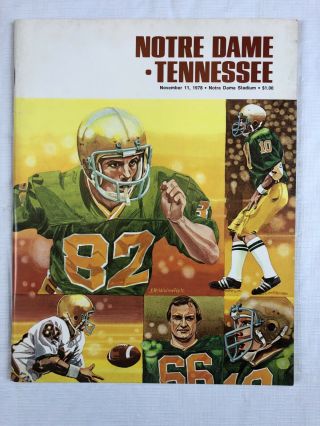 1978 Notre Dame Vs Tennessee Official Football Program Joe Montana Sr Year Rare