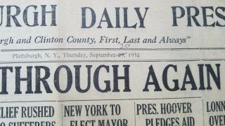 September 30,  1932 Newspaper NY Yankees World Series Baseball Game Gehrig Ruth 2