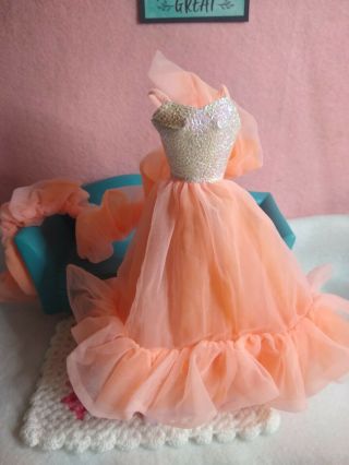 Vintage 1984 Barbie Peaches - N - Cream Dress & Boa Wrap