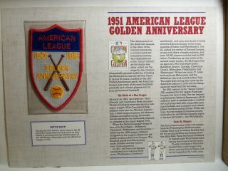 1951 American League Golden Anniversary Willabee & Ward Patch Cooperstown