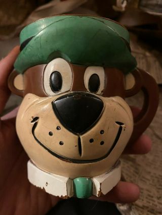 Vintage 1961 Plastic Yogi Bear Cup Mug Hanna Barbera