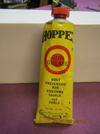 Vintage Hoppes Gun Grease 1 - 3/4 Oz.