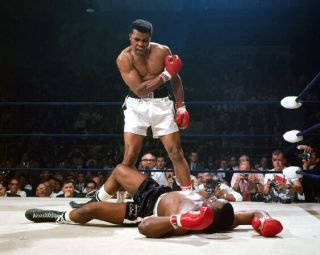 1965 Title Fight Muhammad Ali Vs Sonny Liston 11x14 Boxing Photo Glossy Poster