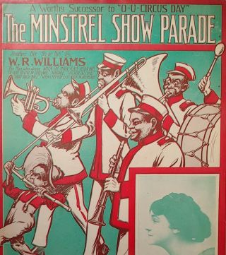 Vintage Black Americana Sheet Music Minstrel Show Parade 1913