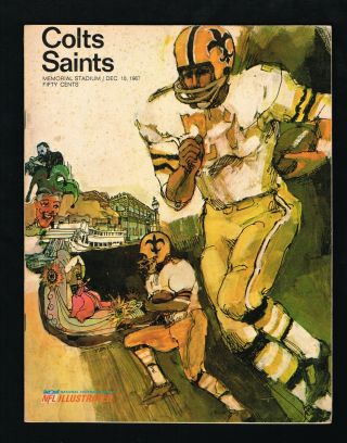 1967 Baltimore Colts Vs Orleans Saints Football Game Program 1st Year Saints