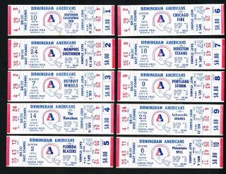 (10) Different 1974 Birmingham Americans Wfl Football Full Tickets