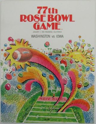 1991 Rose Bowl Washington Vs.  Iowa College Football Game Program 155996