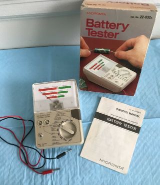 Vintage Micronta Battery Tester Model No.  22 - 032a Box W/ Instructions