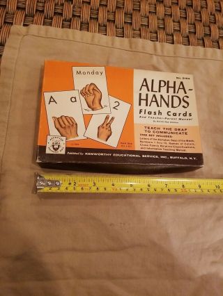 Vintage,  1969 Alpha - Hands Flash Cards,  For The Deaf