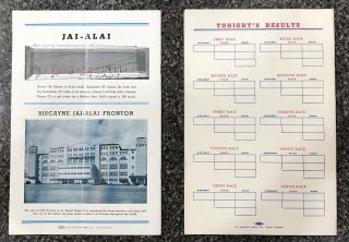 1950 Biscayne Fronton JAI - ALAI Program & West Flagler Dog Racing Program 2