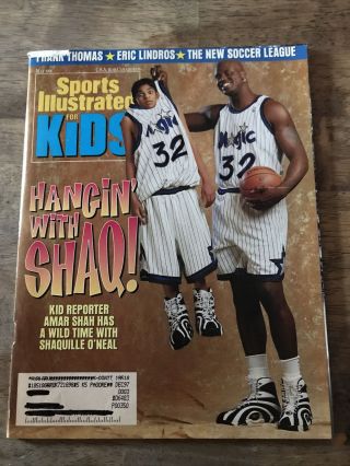 Su Sports Illustrated For Kids May 1996 Shaq Magic Johnson Seles Kwan Lewis Card
