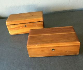 Two Lane 9” Cedar Chests Vintage For Furniture Cos Small Cedar Wood Boxes