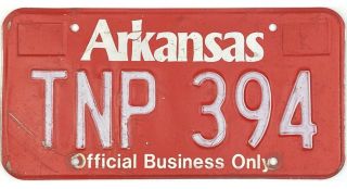 99 Cent Arkansas Official Business Only License Plate Tnp394