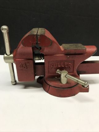 Vintage Fuller 3 1/2” Swivel Anvil Bench Vise With Pipe Grips Made In Japan