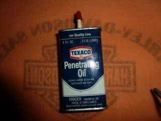 Vintage Texaco Blue Penetrating Oil Can 4 Ounces