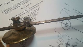 Vintage Circular Brass Glass Cutter Patented 1889 By Alex Howland N.  Y.