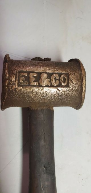 Vintage Ee & Co 16oz Brass Hammer