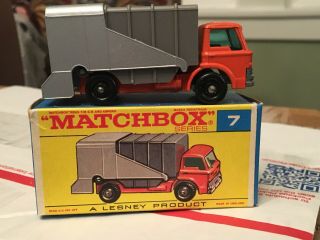 Vintage Matchbox Lesney No 7 Ford Refuse Truck 1:64