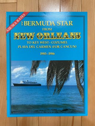 Bermuda Star Line 1985/86 Cruise Ship Brochure - Ex Hal Veendam