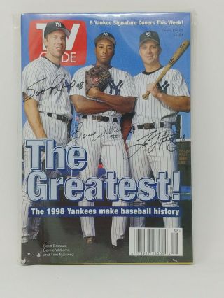 Williams,  Martinez,  Brosius Ny Yankees Tv Guide Signature Covers Sep 19 - 25 1998