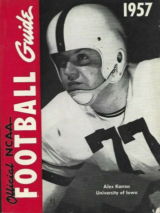 1957 Official Ncaa Football Guide Iowa Hawkeyes Alex Karras All American Lions