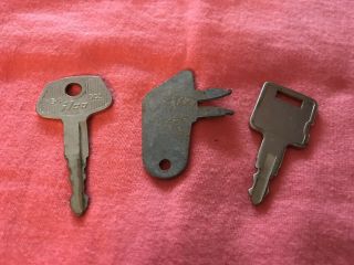 Vintage Heavy Equipment Keys 2 Cat,  1 John Deere Or Komatsu