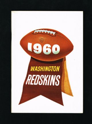 1960 Washington Redskins Nfl Football Press Media Guide