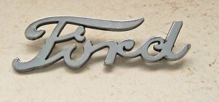 Vintage Ford Automobile Car Truck Hood Emblem - Chrome Script