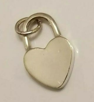 Vtg Sterling Silver.  925 Solid Heart Charm Pendant 2.  7g