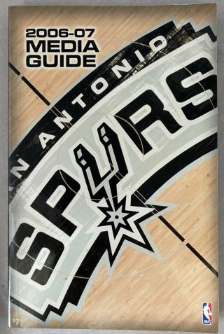 2006 - 2007 Nba San Antonio Spurs Media Guide / Nba Champions / Duncan / Ginoboli