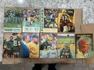 Green Bay Packers Media Guide Set 1971 1972 1973 1974 1975 1976 1977 1978 1979