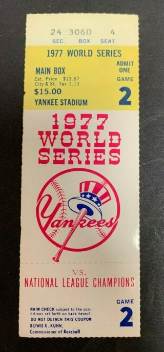 1977 Baseball World Series Ny Yankees V National League Champions Game 2 12320