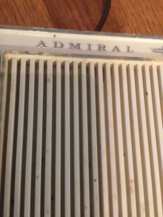 Vintage Admiral Solid - State White Am/fm Radio Model Raised Gold Letter (parts)