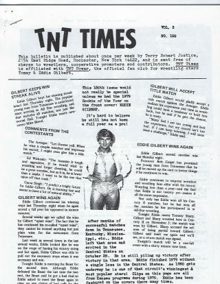 Tnt Times Wrestling Clippings Book Fanzine 70 