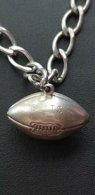 Vintage Baltimore Colts Football Charm Bracelet Sterling Silver